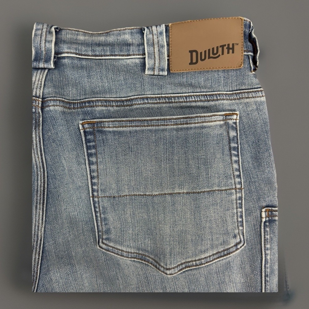 Duluth Ballroom Double Flex Jeans Slim Fit Light Wash Men 38x32 Utility Denim - Picture 2 of 11